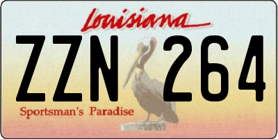 LA license plate ZZN264