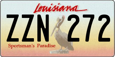 LA license plate ZZN272