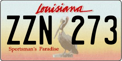 LA license plate ZZN273