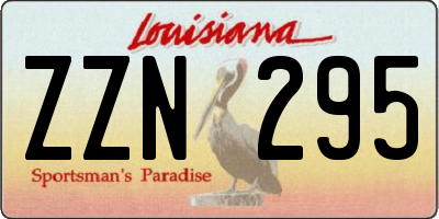 LA license plate ZZN295