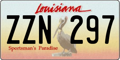 LA license plate ZZN297