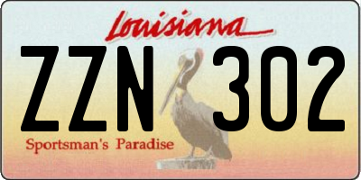 LA license plate ZZN302