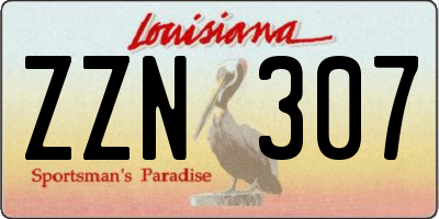 LA license plate ZZN307