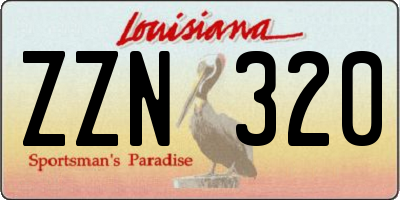 LA license plate ZZN320