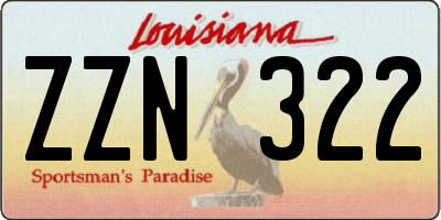 LA license plate ZZN322