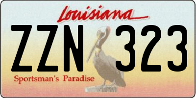 LA license plate ZZN323