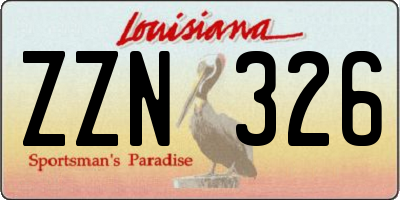 LA license plate ZZN326