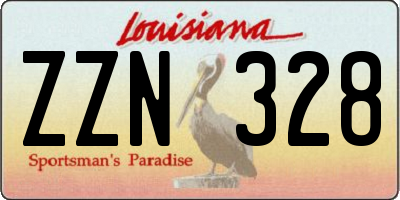 LA license plate ZZN328