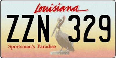 LA license plate ZZN329