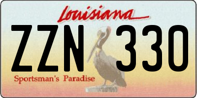 LA license plate ZZN330