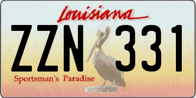 LA license plate ZZN331