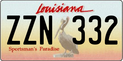 LA license plate ZZN332