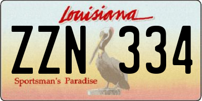 LA license plate ZZN334