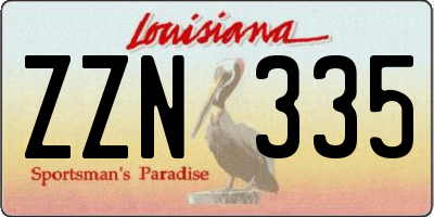 LA license plate ZZN335