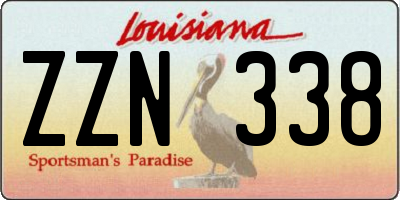 LA license plate ZZN338