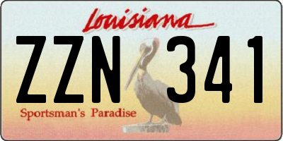 LA license plate ZZN341