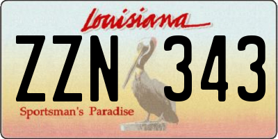 LA license plate ZZN343