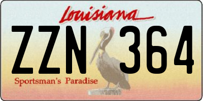 LA license plate ZZN364