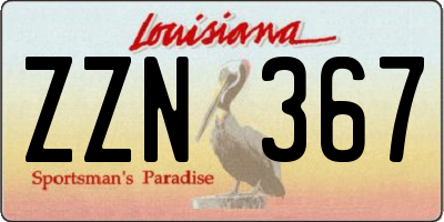 LA license plate ZZN367