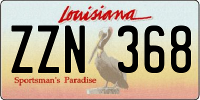 LA license plate ZZN368