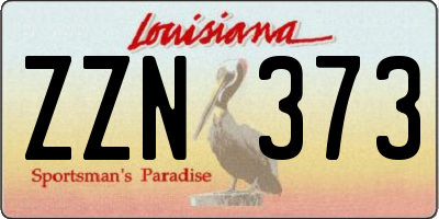 LA license plate ZZN373