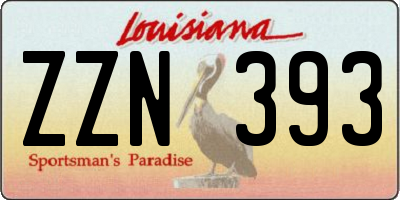 LA license plate ZZN393
