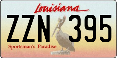 LA license plate ZZN395