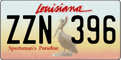 LA license plate ZZN396