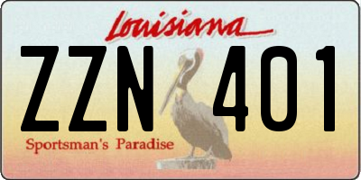 LA license plate ZZN401