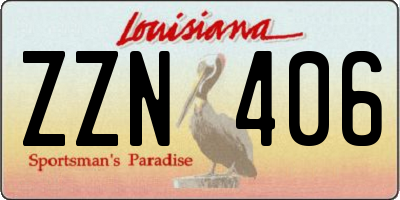 LA license plate ZZN406