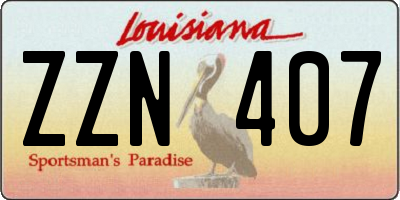 LA license plate ZZN407