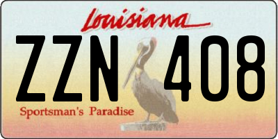 LA license plate ZZN408