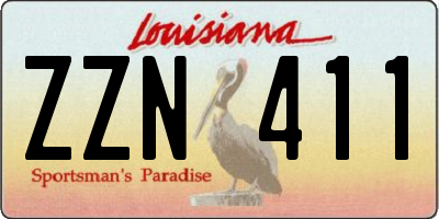 LA license plate ZZN411