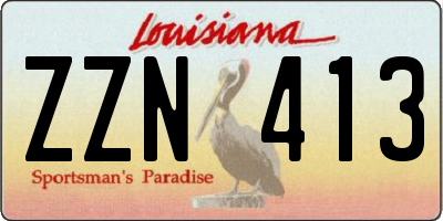 LA license plate ZZN413