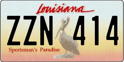 LA license plate ZZN414