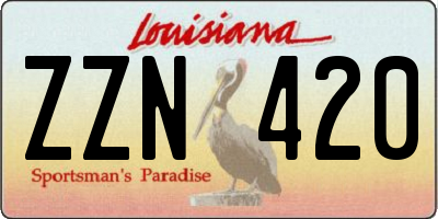 LA license plate ZZN420