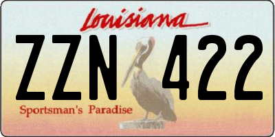 LA license plate ZZN422