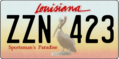 LA license plate ZZN423