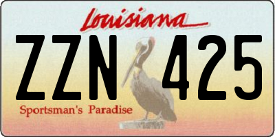 LA license plate ZZN425