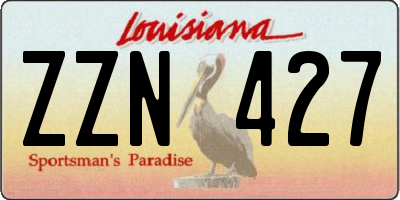 LA license plate ZZN427