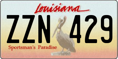 LA license plate ZZN429