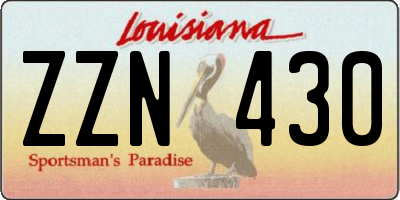 LA license plate ZZN430