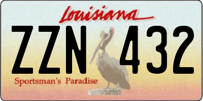 LA license plate ZZN432