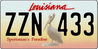 LA license plate ZZN433