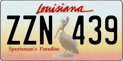 LA license plate ZZN439