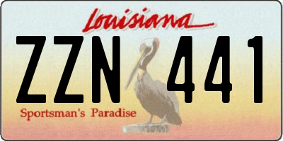 LA license plate ZZN441