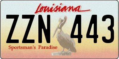 LA license plate ZZN443