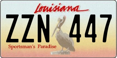 LA license plate ZZN447