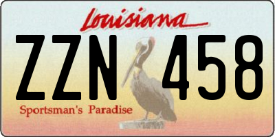 LA license plate ZZN458