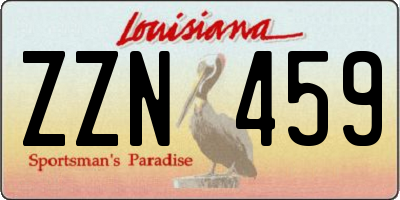 LA license plate ZZN459